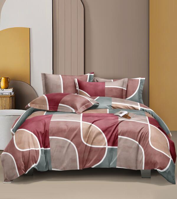 Geometric Blush Cotton Duvet