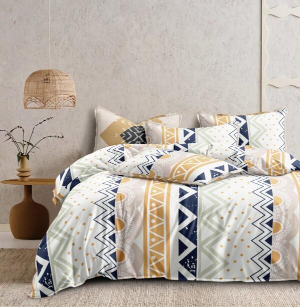 Geometric Multicolor Cotton Duvet