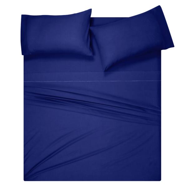 Navy Blue cotton double bedsheet - Image 2