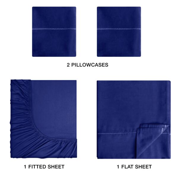 Navy Blue cotton double bedsheet - Image 5