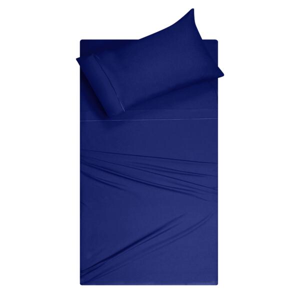 Navy Blue Cotton Single Bedsheet - Image 2