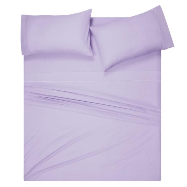 Purple cotton double bedsheet - Image 2