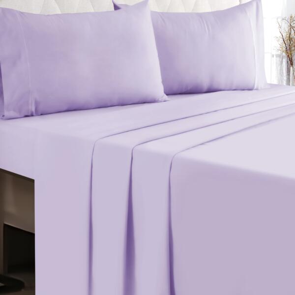 Purple cotton double bedsheet - Image 3