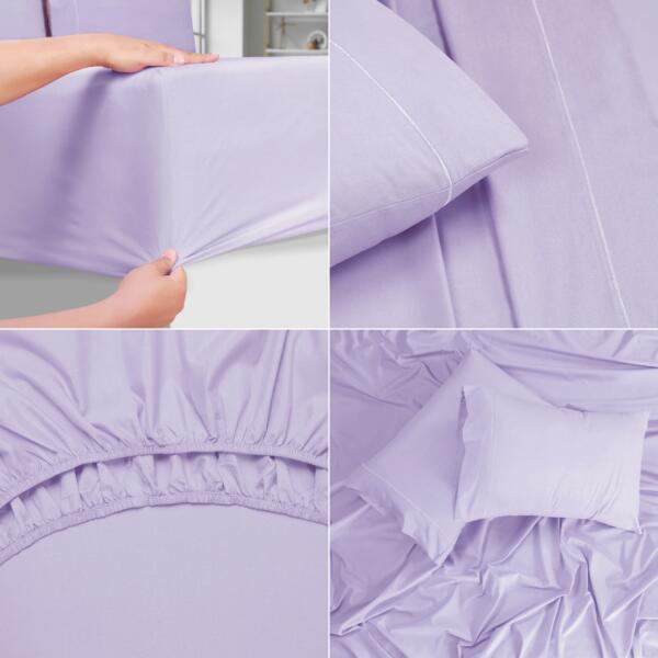 Purple cotton double bedsheet - Image 4