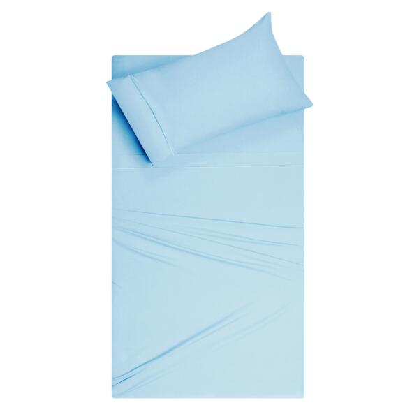 Sky Blue Cotton Single Bedsheet - Image 2