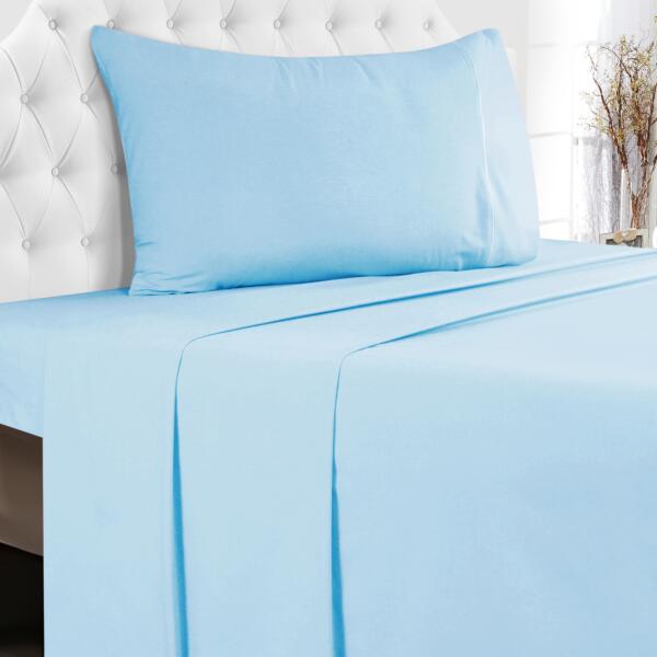 Sky Blue Cotton Single Bedsheet