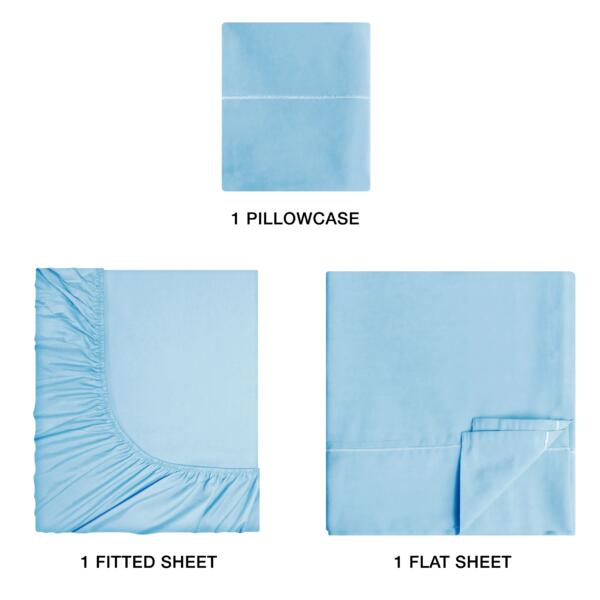 Sky Blue Cotton Single Bedsheet - Image 3