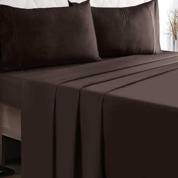 Brown cotton double bedsheet - Image 2