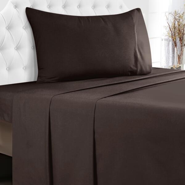 Brown Cotton Single Bedsheet