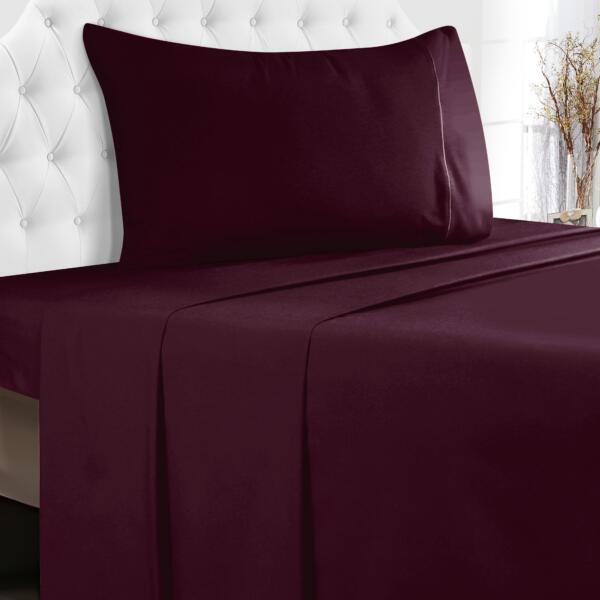 Burgundy Cotton Single Bedsheet