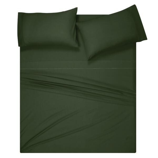 Olive Green cotton double bedsheet - Image 3