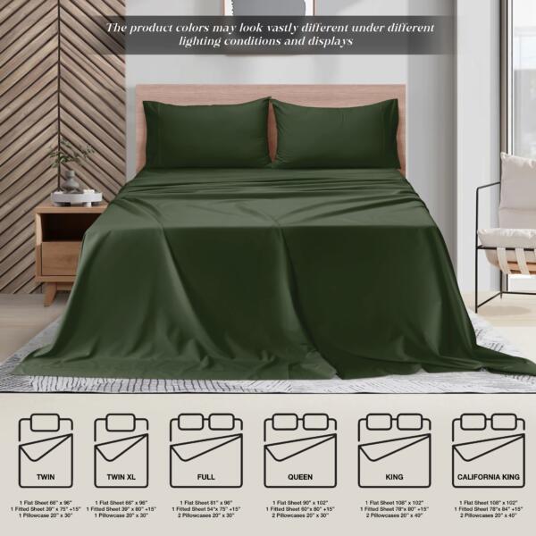 Olive Green cotton double bedsheet