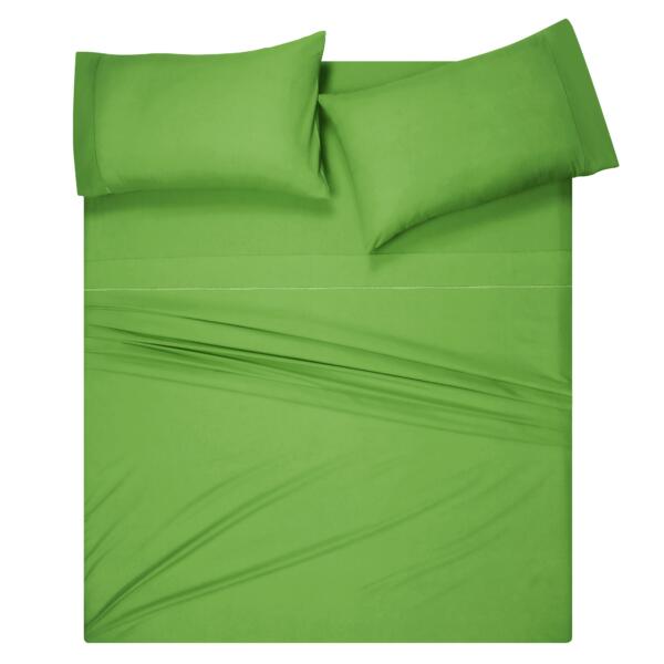 Kiwi Green cotton double bedsheet - Image 3