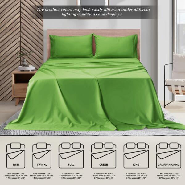 Kiwi Green cotton double bedsheet