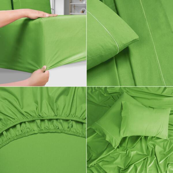 Kiwi Green cotton double bedsheet - Image 4