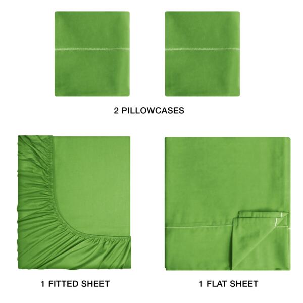 Kiwi Green cotton double bedsheet - Image 5