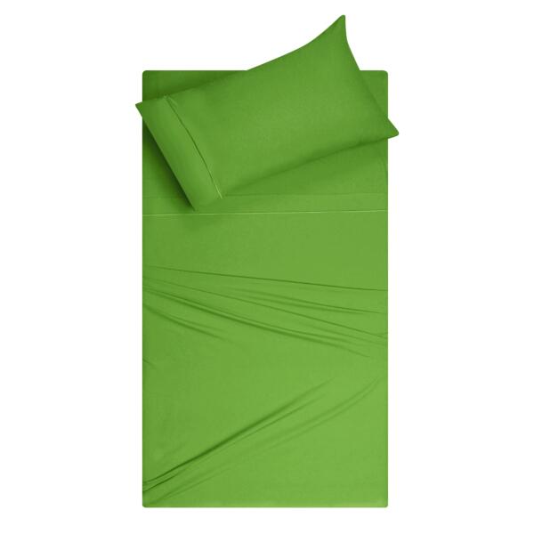 Kiwi Green Cotton Single Bedsheet - Image 2