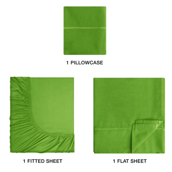 Kiwi Green Cotton Single Bedsheet - Image 3