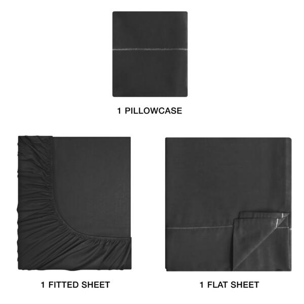 Charcoal Cotton Single Bedsheet - Image 3