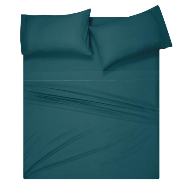 Teal cotton double bedsheet - Image 3