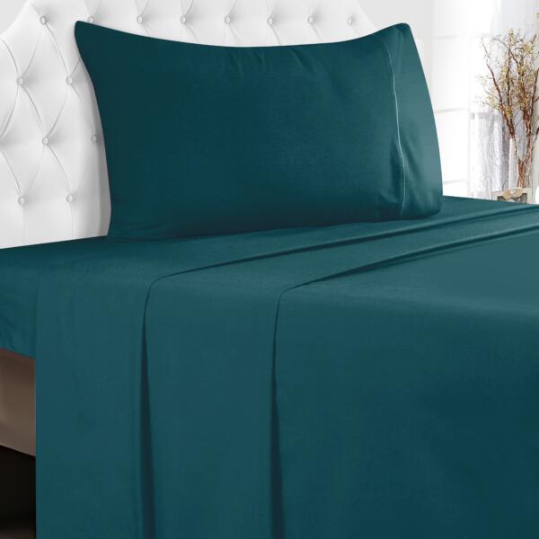 Teal Cotton Single Bedsheet