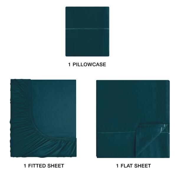 Teal Cotton Single Bedsheet - Image 2