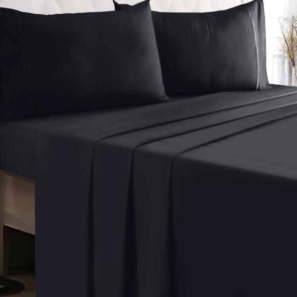 Black cotton double bedsheet - Image 3