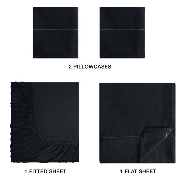 Black cotton double bedsheet - Image 2