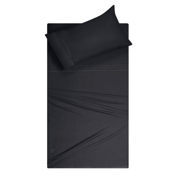 Black Cotton Single Bedsheet - Image 3