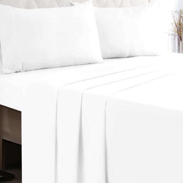 White cotton double bedsheet - Image 7