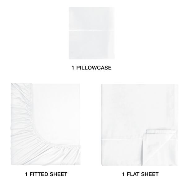 White Cotton Single Bedsheet - Image 2