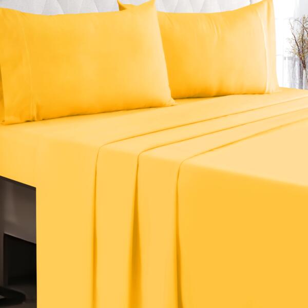 Mustard cotton double bedsheet - Image 4