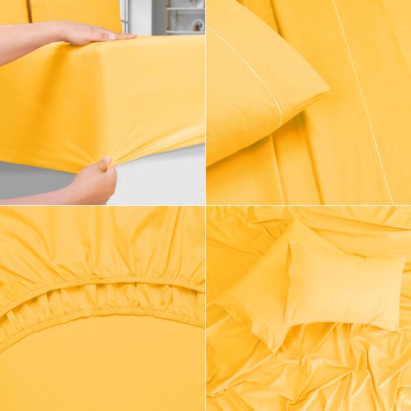 Mustard cotton double bedsheet - Image 3