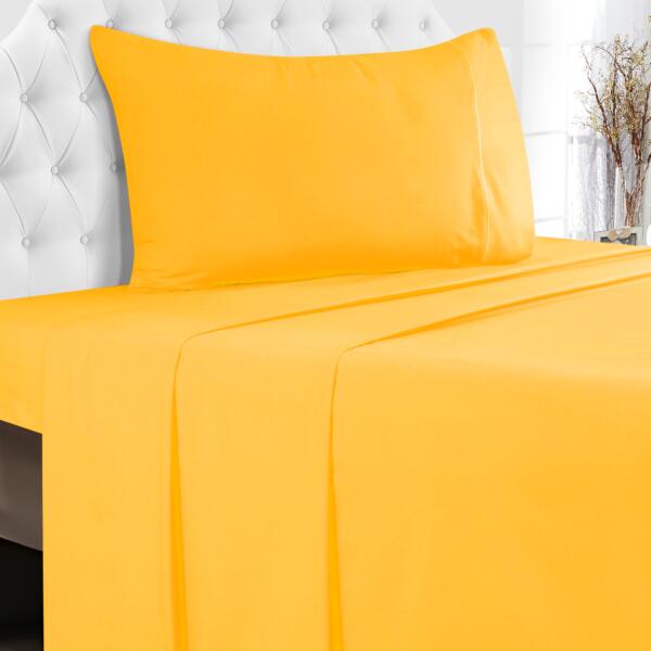 Mustard Cotton Single Bedsheet