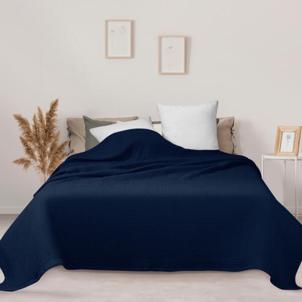 Navy Blue Cotton Blanket