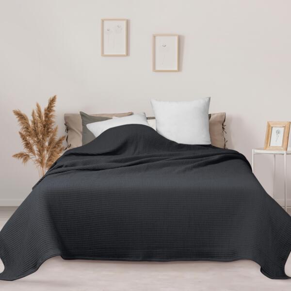 Dark Gray Cotton Blanket