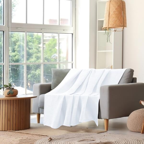 White Cotton Blanket - Image 2