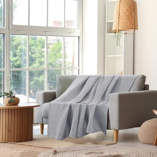 Gray Cotton Blanket - Image 2